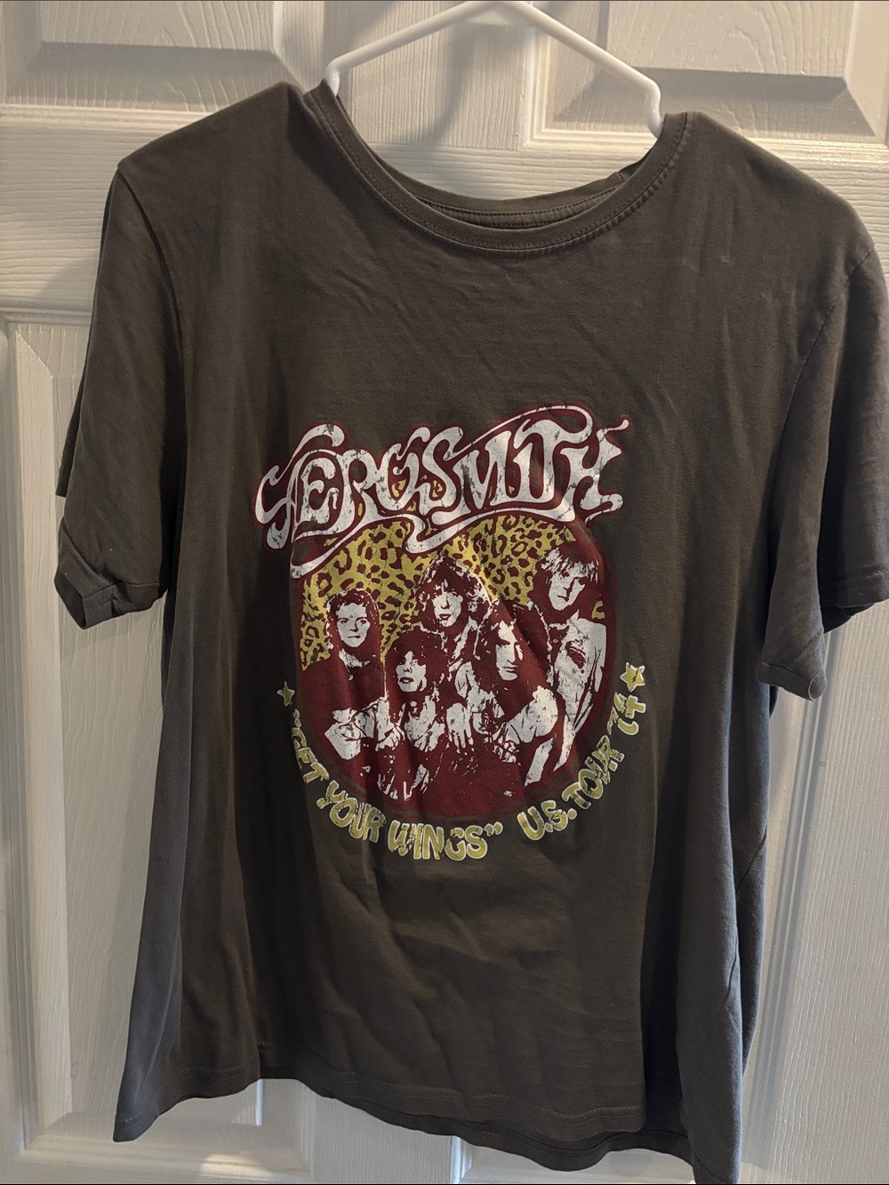 Lucky Brand Charcoal Tee with Red and Yellow Graphic Print